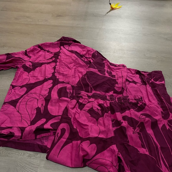 ANTHROPOLOGIE x Cecilia Pettersson Swan Modal Cotton Pajama Top Pants Set XXS - Picture 5 of 11